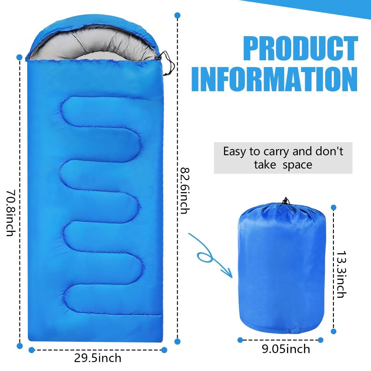 Camping Sleeping Bags for Adults Kids Waterproof Lightweight Sleeping Bag for Cold Weather or Warm Backpacking Hiking Mountaineering Indoor Outdoor Use (Blue)
