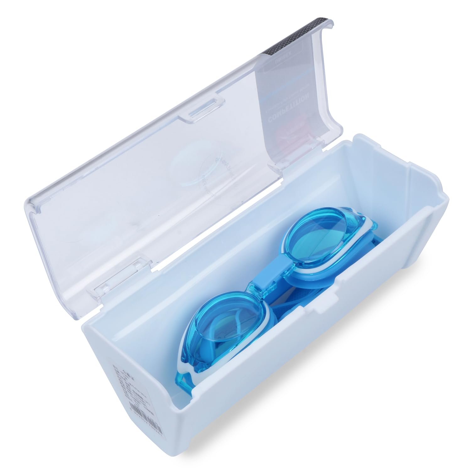 VisionPro Powered Kids Swimming Goggles with Prescription Lenses Anti-Fog & UV Protection Comfortable Fit Includes Hard Case Nose Clip & Ear Plugs (Blue, -2.00)
