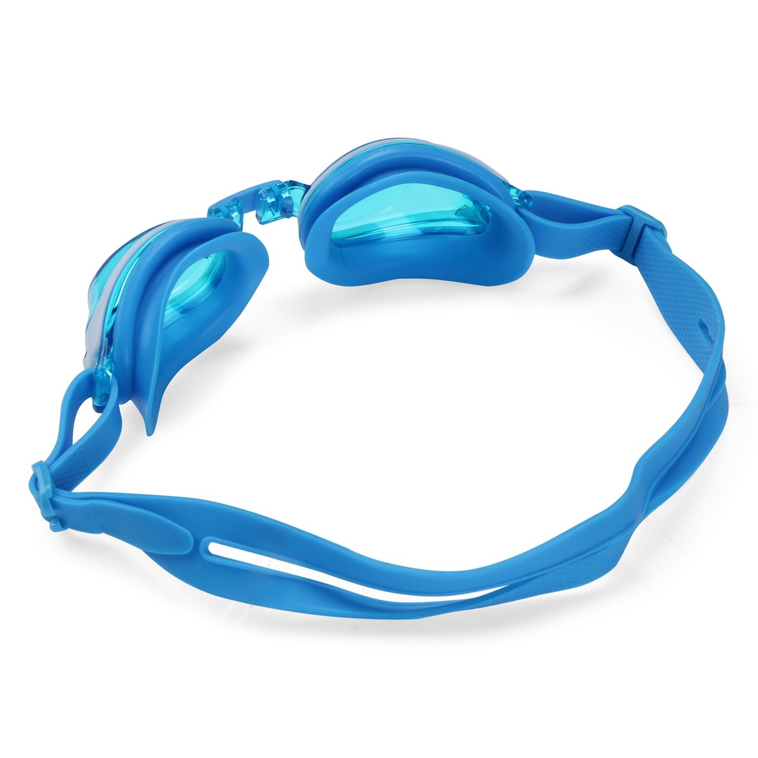 VisionPro Powered Kids Swimming Goggles with Prescription Lenses Anti-Fog & UV Protection Comfortable Fit Includes Hard Case Nose Clip & Ear Plugs (Blue, -2.00)