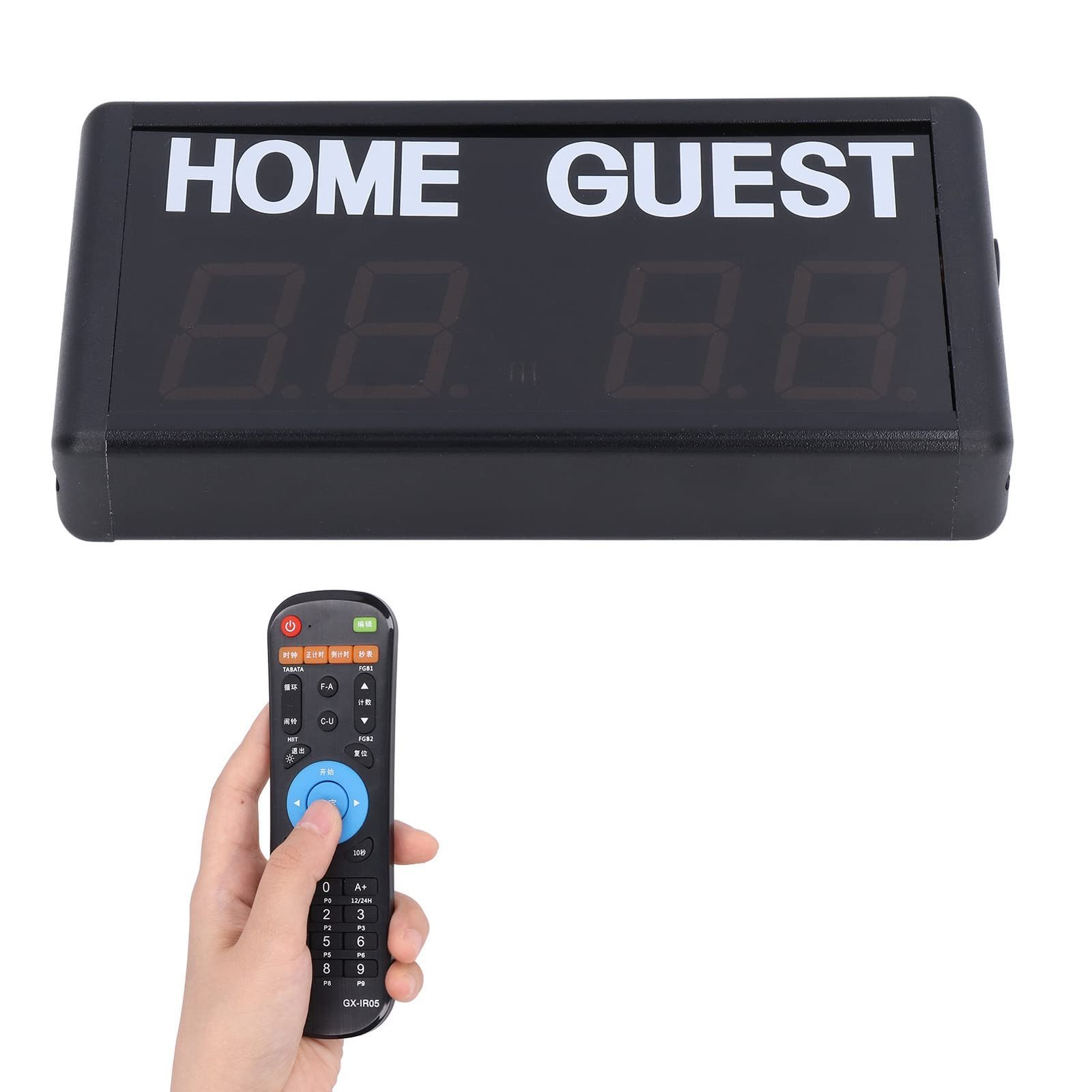 LED Scoreboard, Electronic Basketball Score Keeper with 2.4G Remote Control, 5 Gear LED Digital Tabletop Scoreboard for Football Ping Pong Tennis Indoor Games