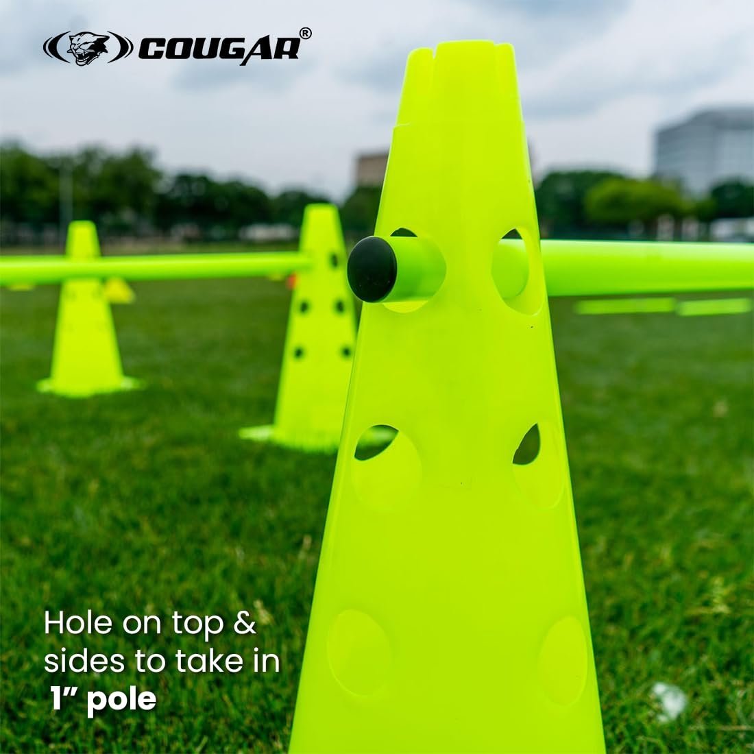 Cone Marker, Cone Marker Set, Cone Markers with Holes, Agility Cones, 18 Inch Agility Cone Marker Set (Pack of 5)