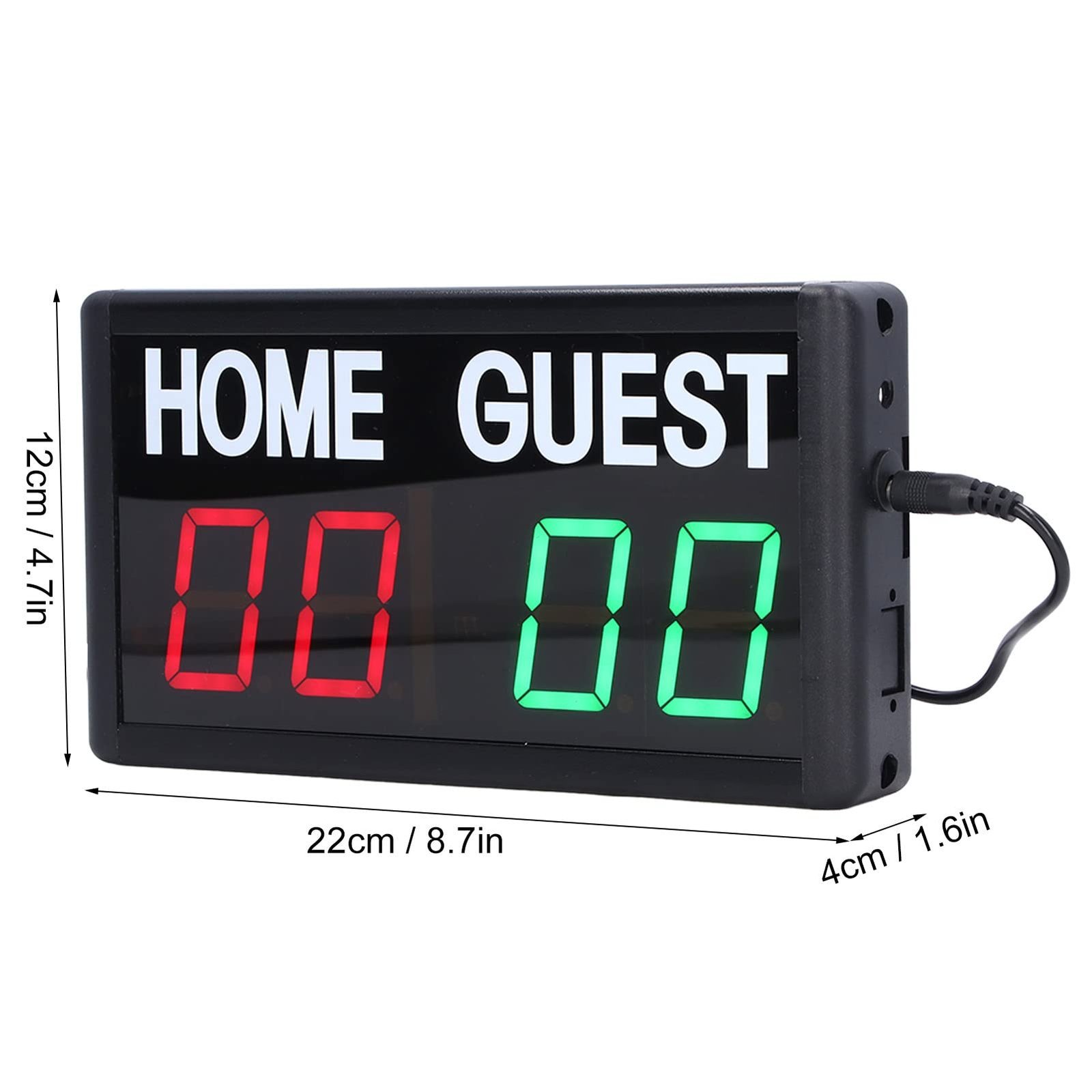 LED Scoreboard, Electronic Basketball Score Keeper with 2.4G Remote Control, 5 Gear LED Digital Tabletop Scoreboard for Football Ping Pong Tennis Indoor Games