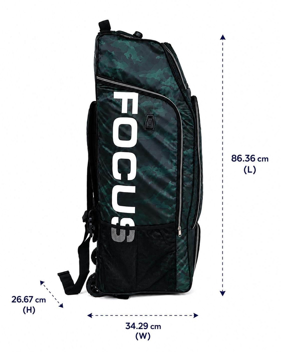 Focus Sports Xtreme 2.0 Cricket Kit Bag (Black - Green)