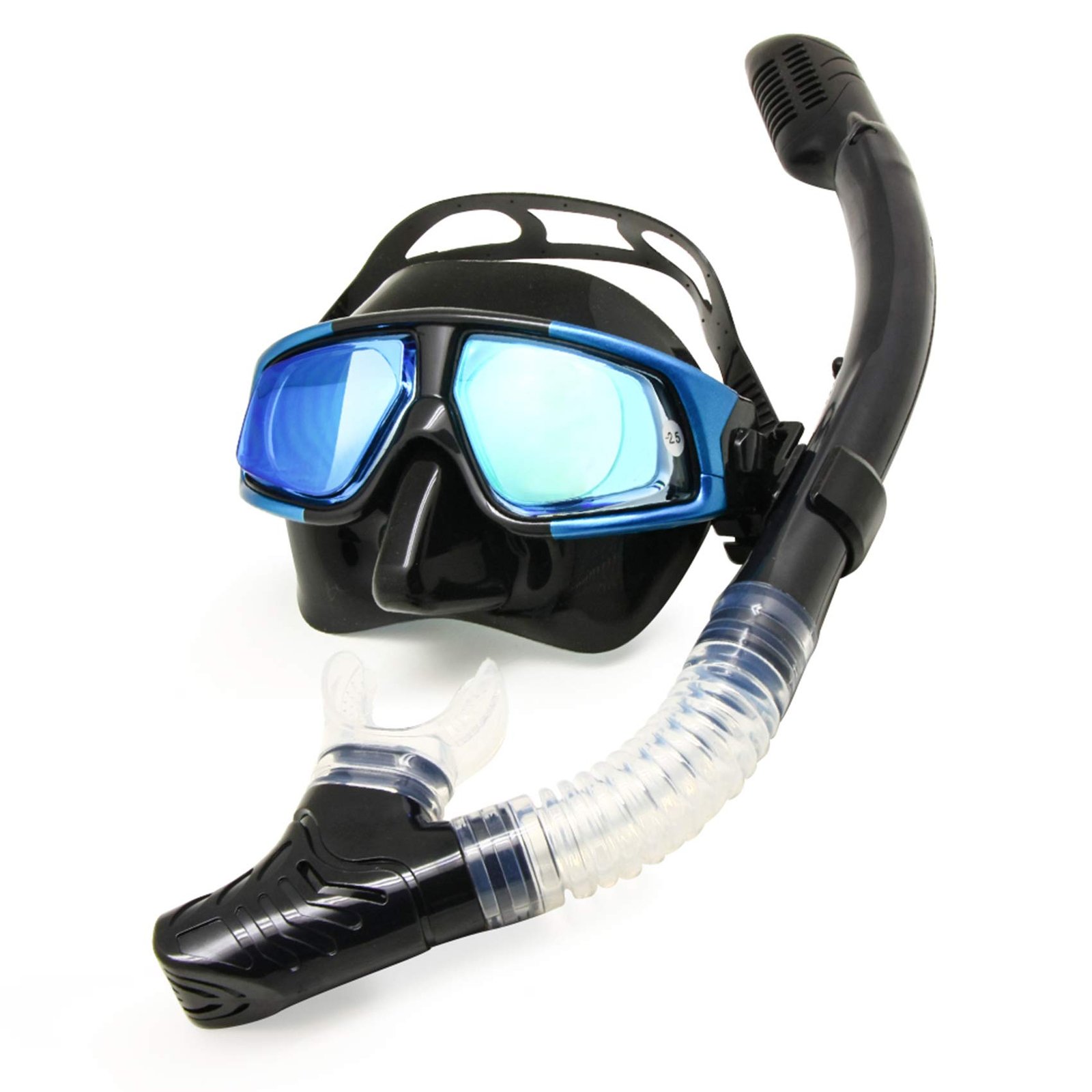 Generic Rx Optical Diving Gear Kit Hyperopia Myopia Snorkel Set Dry Top Scuba Mask Wide Vision Anti-Fog UV400