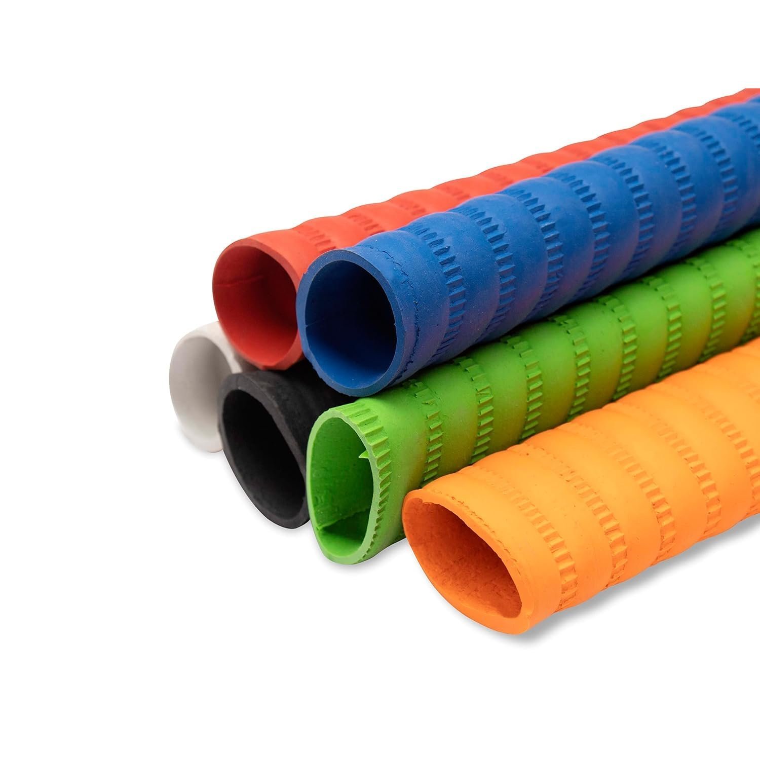 Rubber Cricket Bat Grips for Better Shock Absorption, Extra Cushioning for a Soft Touch, Pack of 6 with Bat Cone,Color May Vary