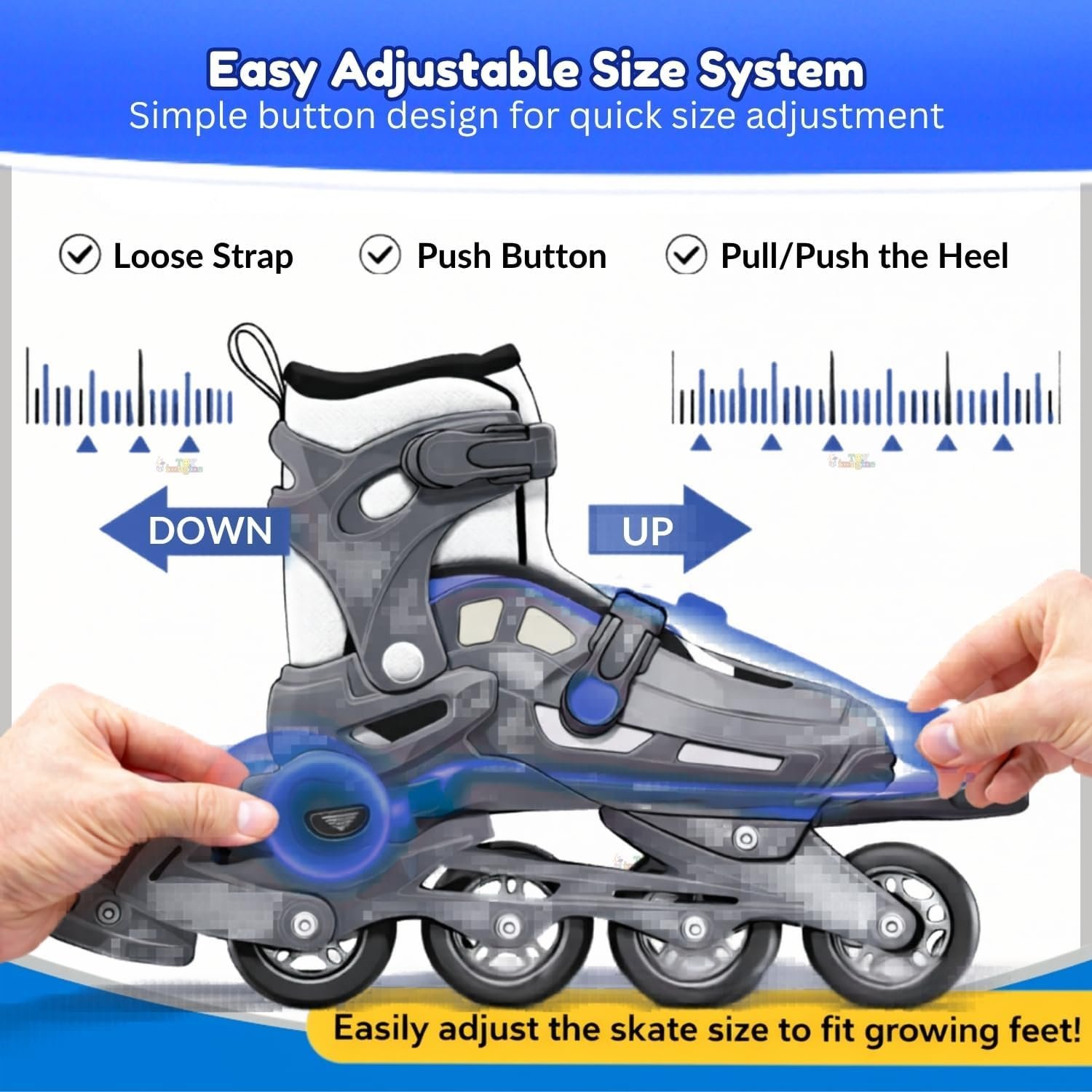 Adjustable Roller Skates for Kids, Quad Roller Skates Shoes