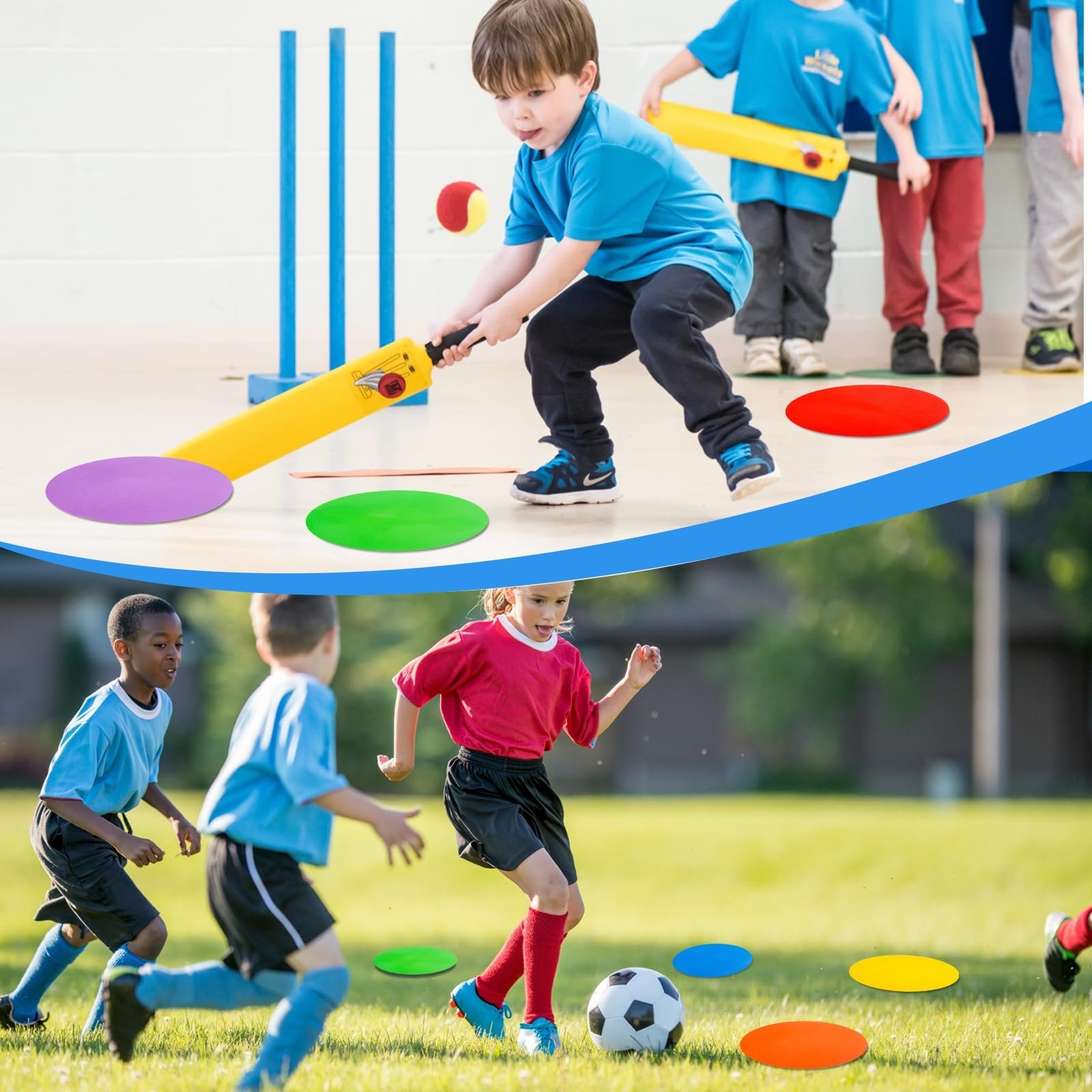 9 inch Spot Markers Flat Field Cones, Non Slip Rubber Agility Markers Flat Field Cones for Soccer Basketball Sports Speed Agility Training (30 pcs)