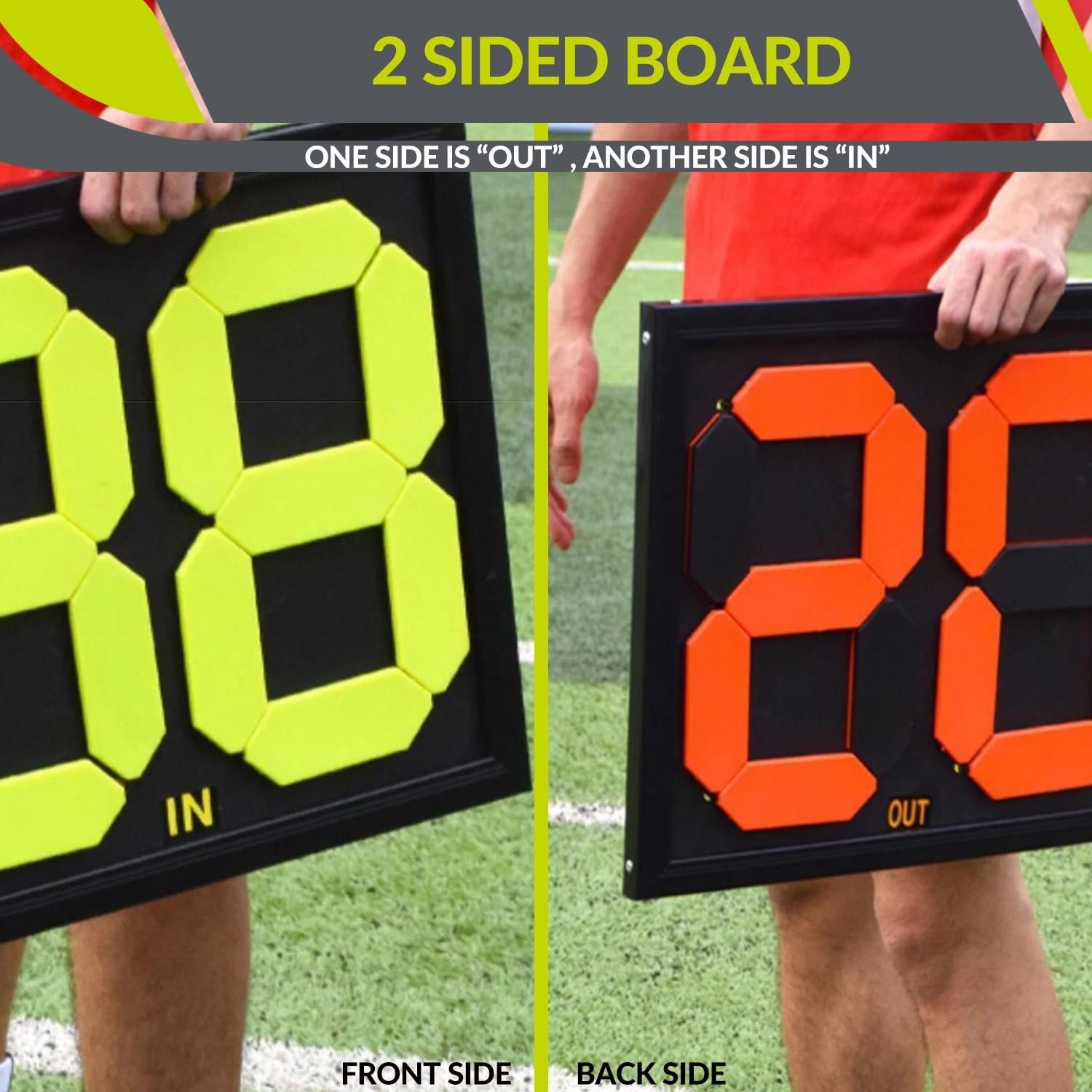 Soccer Substitution Board – Lightweight Football Sub Board for Coaches | Referees & Match Day Use | Durable, Easy-to-Read Player Substitution Display