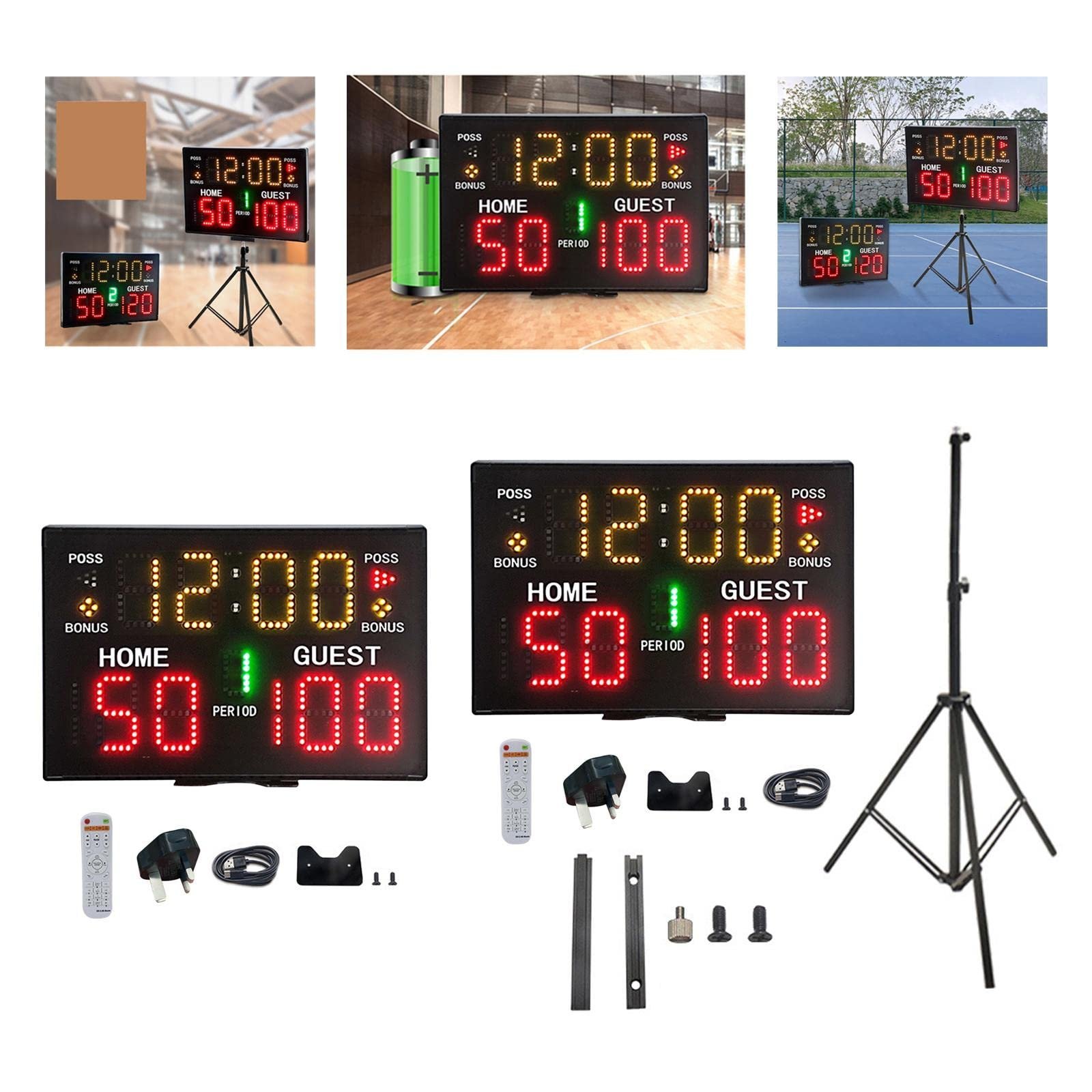 Tabletop Digital Scoreboard 30Meters Control Distance for Basketball Boxing Digital Scoreboard