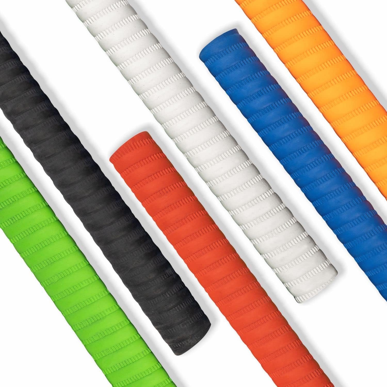 Rubber Cricket Bat Grips for Better Shock Absorption, Extra Cushioning for a Soft Touch, Pack of 6 with Bat Cone,Color May Vary