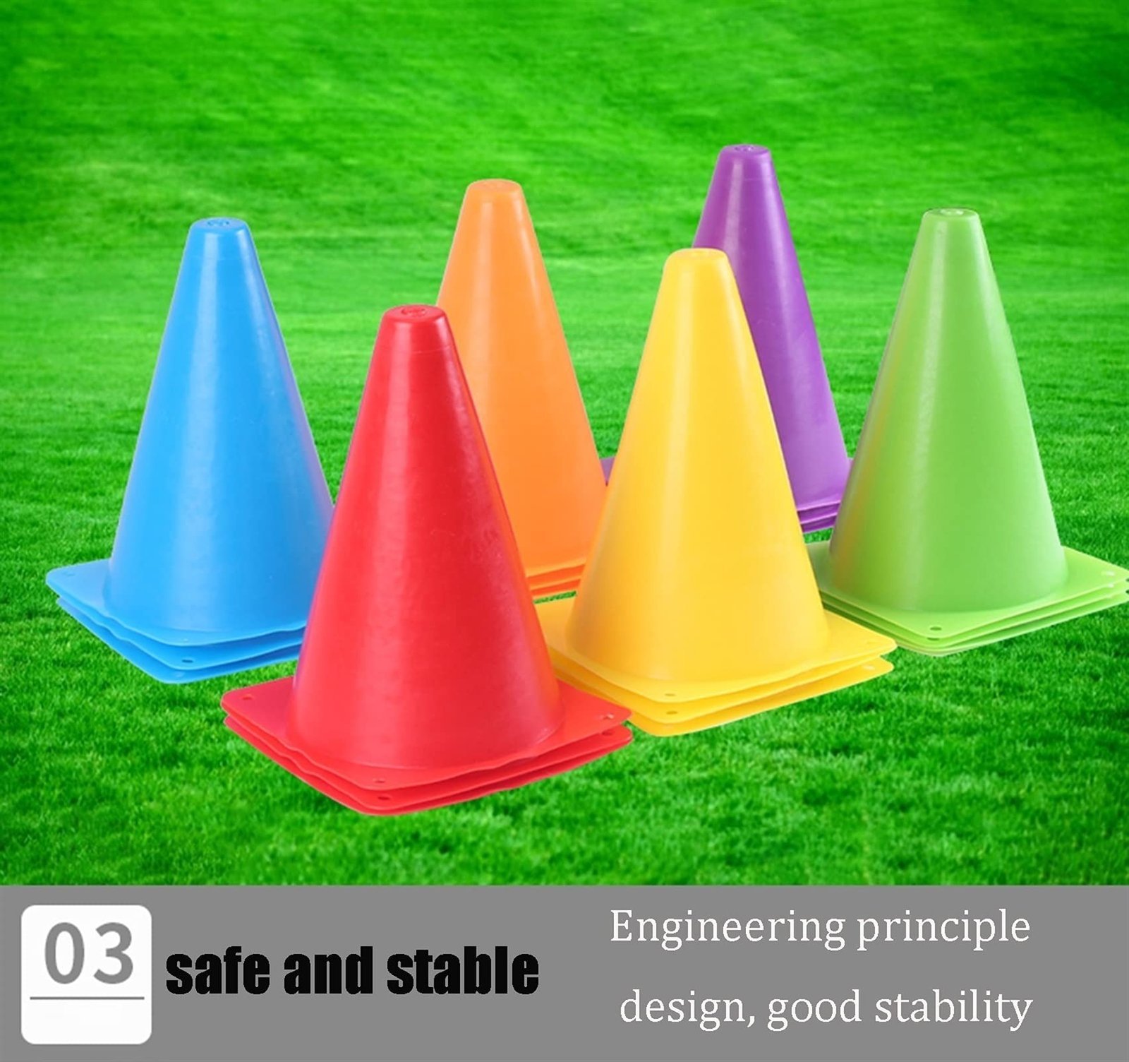 Agility Training Cone 10 Pieces of Football Training Sports Cones, 18cm/7" Children Outdoor Indoor Obstacle Agility Cone (Size : 10pcs)