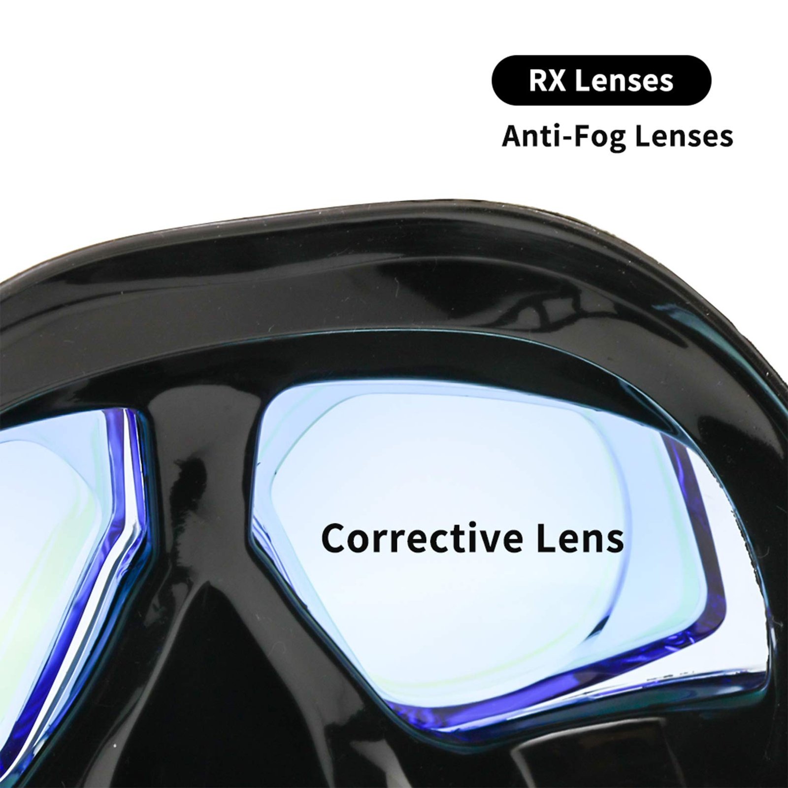 Generic Rx Optical Diving Gear Kit Hyperopia Myopia Snorkel Set Dry Top Scuba Mask Wide Vision Anti-Fog UV400