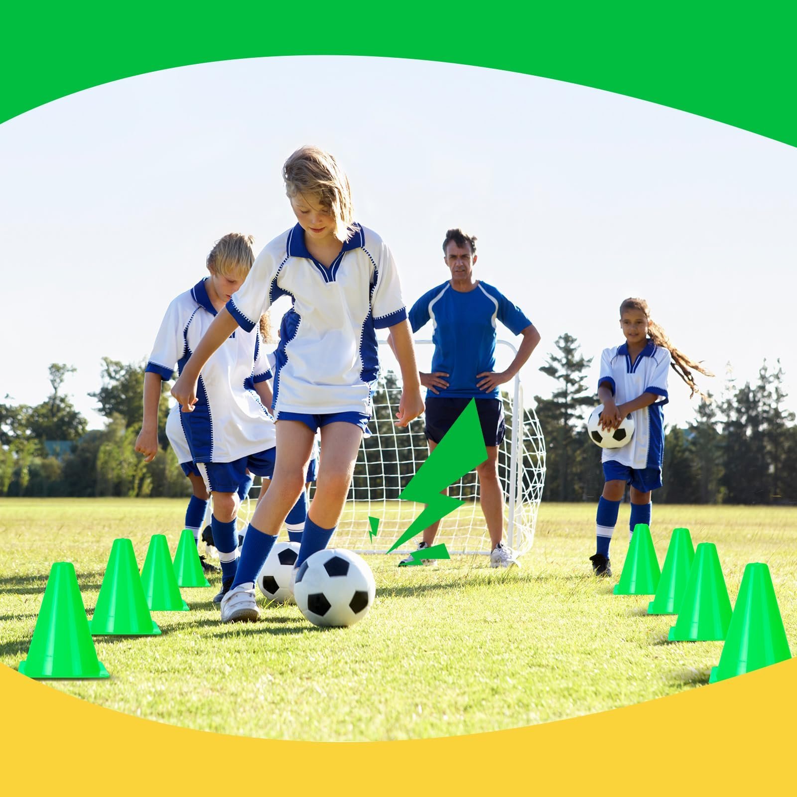 100 Pcs 7 Inch Plastic Traffic Cones Mini Safety Cones Sports Training Soccer Cones Small Driving Practice Cones Agility Marker Cone for Basketball Skating Football Indoor Outdoor (Green)