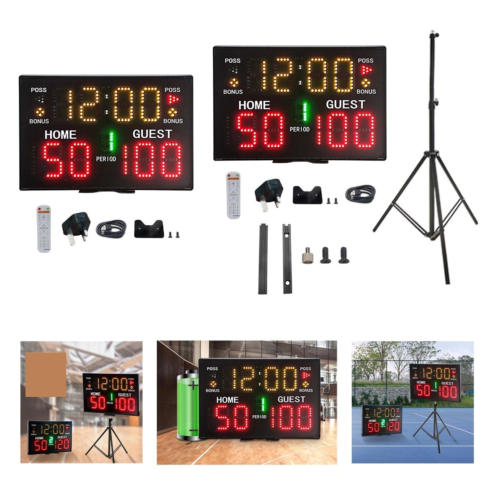 Tabletop Digital Scoreboard 30Meters Control Distance for Basketball Boxing Digital Scoreboard
