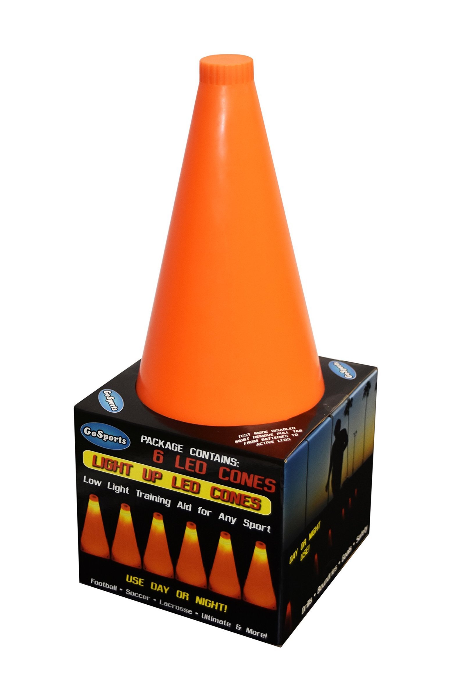 LED Light up Sports Cones (6 Pack), 9"