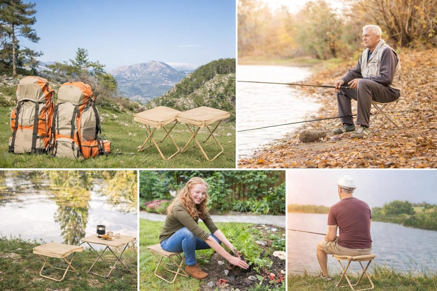 Mini Foldable Chairs | Folding Camping Chairs, Portable Camping Chair with Zipper Carry Bag | Lightweight Outdoor Chair | Compact Travel Stool for Picnic Trekking Garden & Outdoor Activity