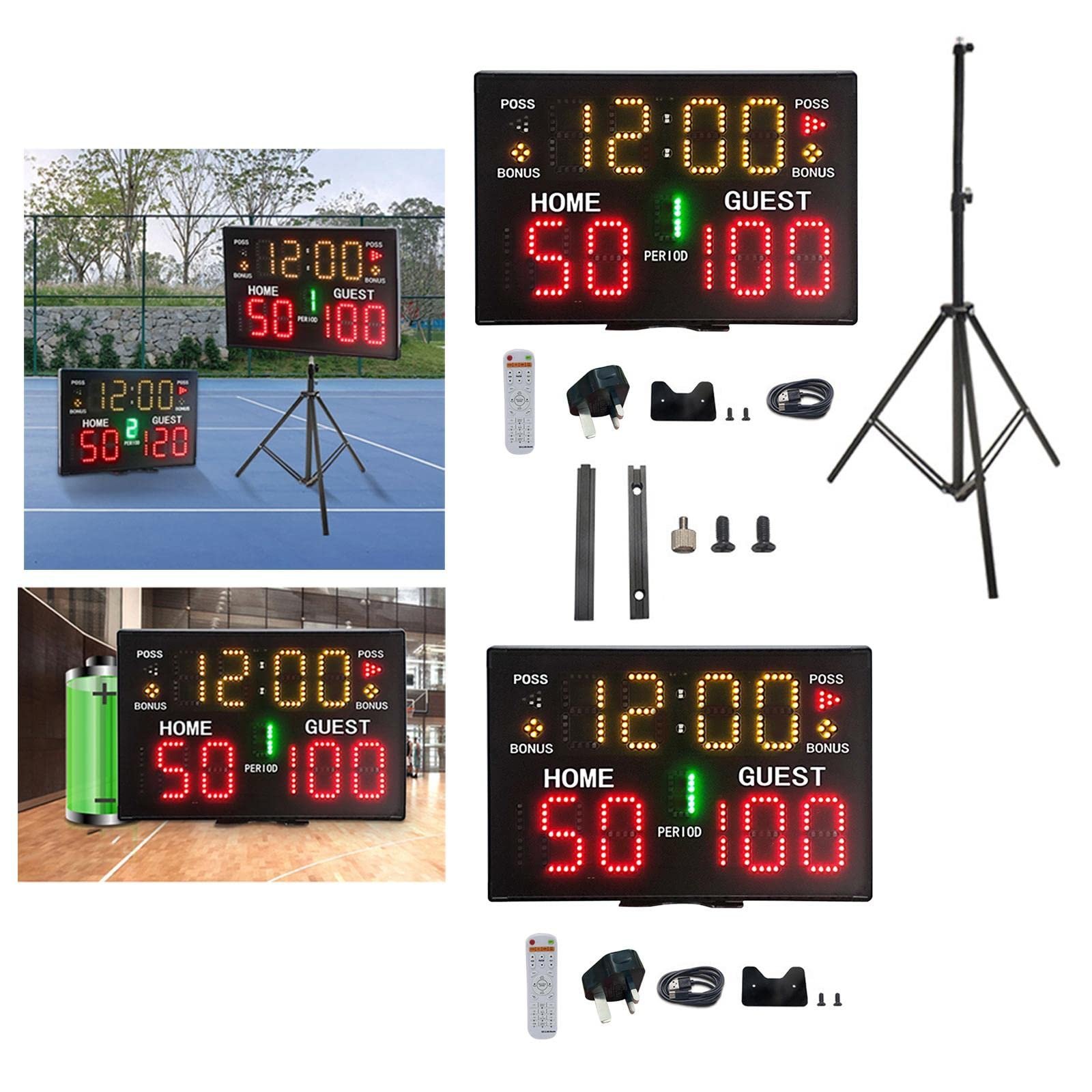 Tabletop Digital Scoreboard 30Meters Control Distance for Basketball Boxing Digital Scoreboard