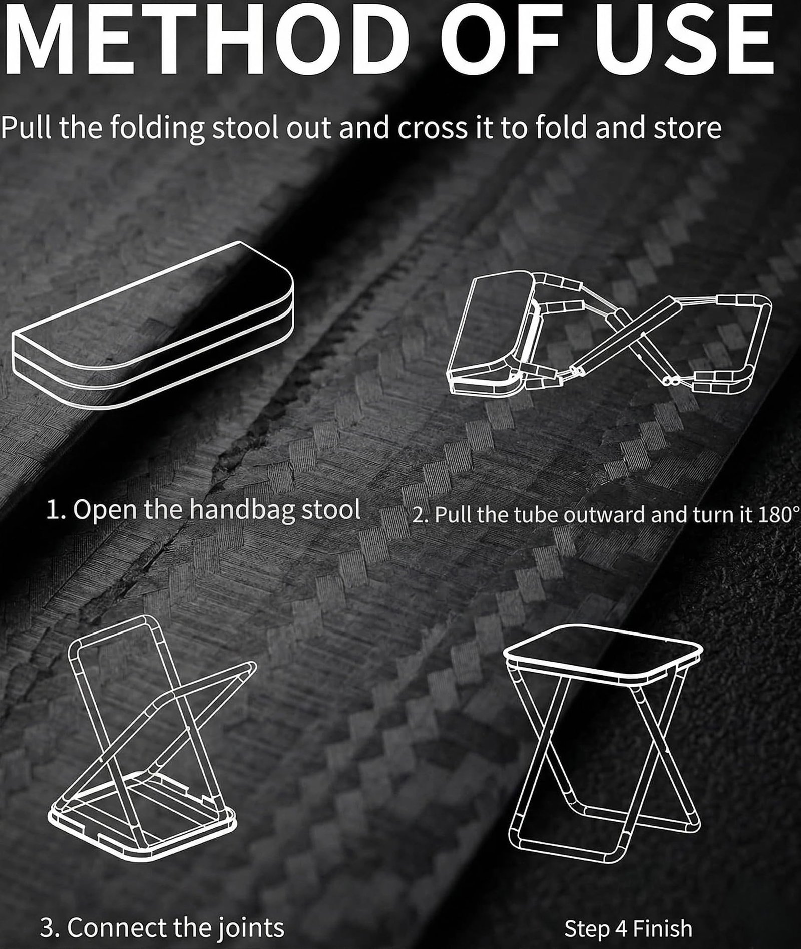 Mini Foldable Chairs | Folding Camping Chairs, Portable Camping Chair with Zipper Carry Bag | Lightweight Outdoor Chair | Compact Travel Stool for Picnic Trekking Garden & Outdoor Activity