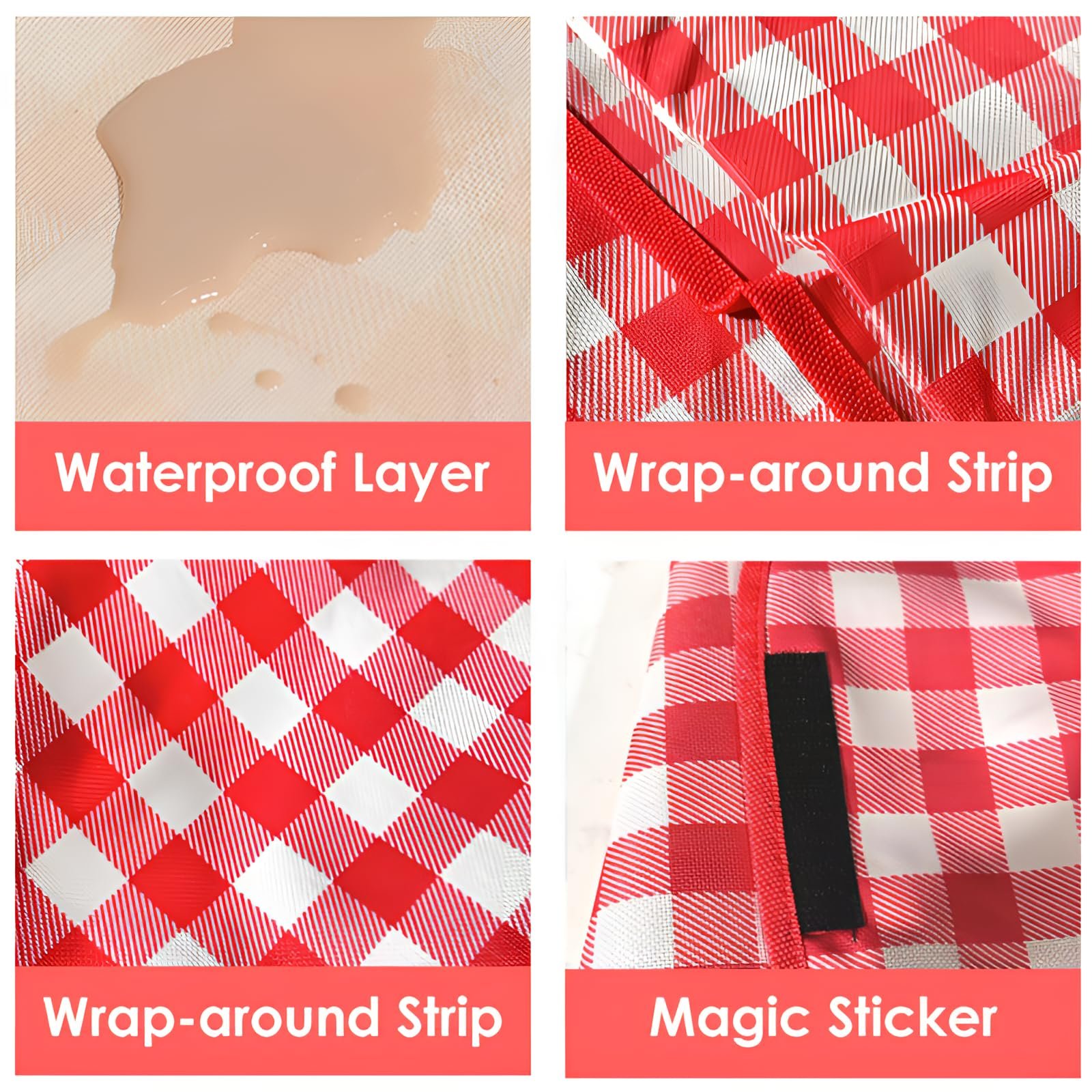 Picnic Blanket | Beach Picnic Mat for Indoor & Outdoor | Sandproof Waterproof Larger Mat for Camping, Travel, Hiking, Park, Foldable | Washable Checkered Picnic Blankets (Random Color)