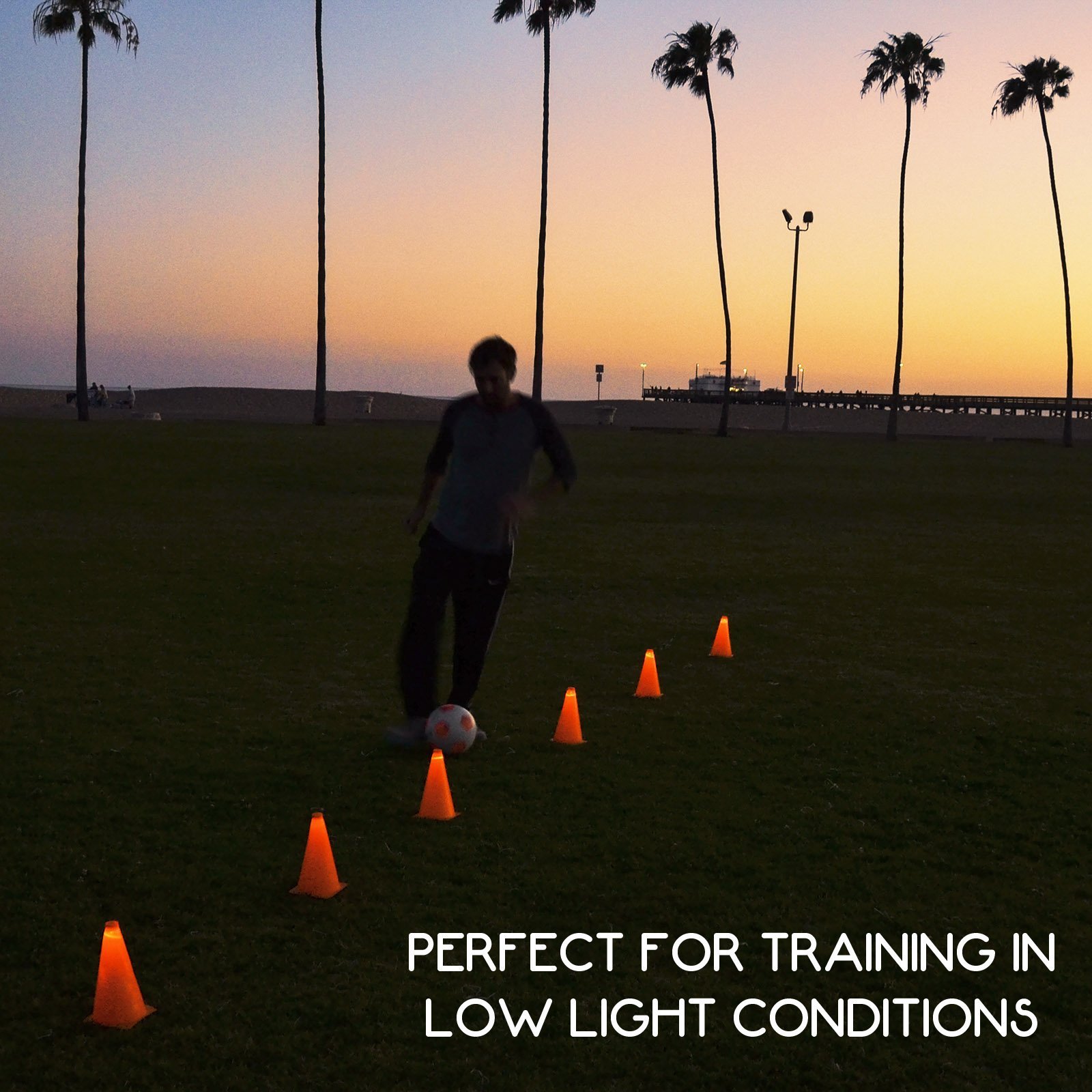 LED Light up Sports Cones (6 Pack), 9"
