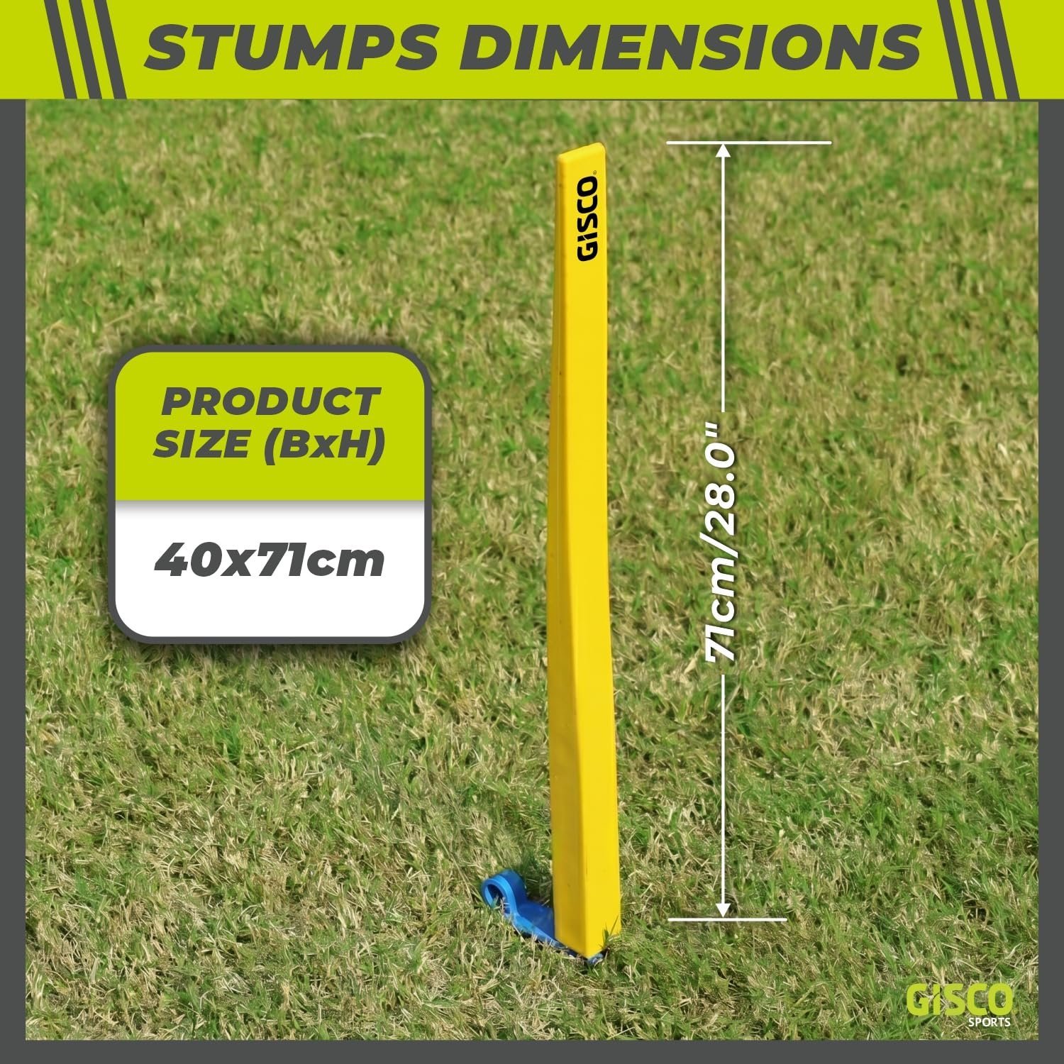Cricket Flexi Stump | Flexible & Durable Wicket for Training | Portable Cricket Practice Equipment for Indoor & Outdoor Use (Single Flexi Stump)