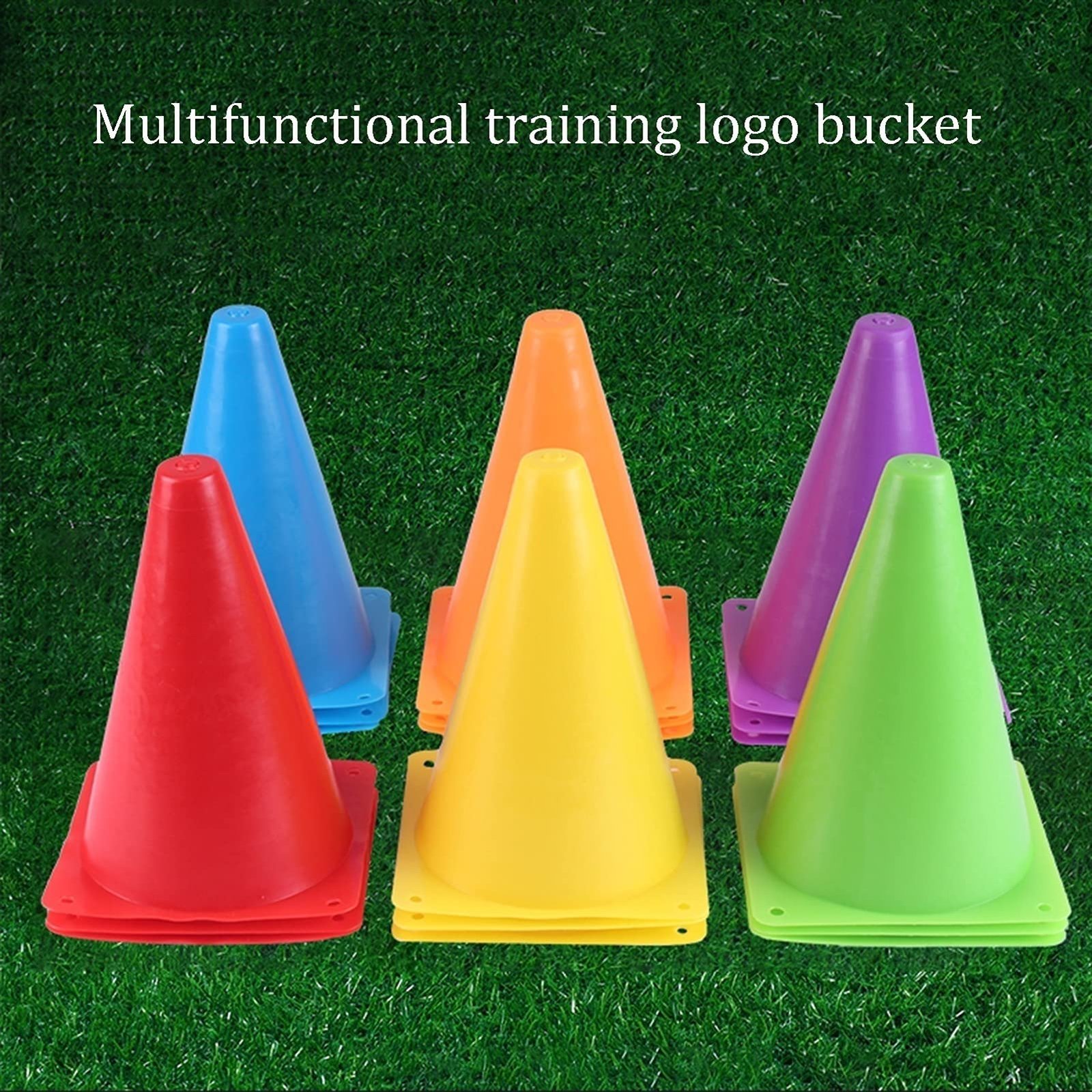 Agility Training Cone 10 Pieces of Football Training Sports Cones, 18cm/7" Children Outdoor Indoor Obstacle Agility Cone (Size : 10pcs)