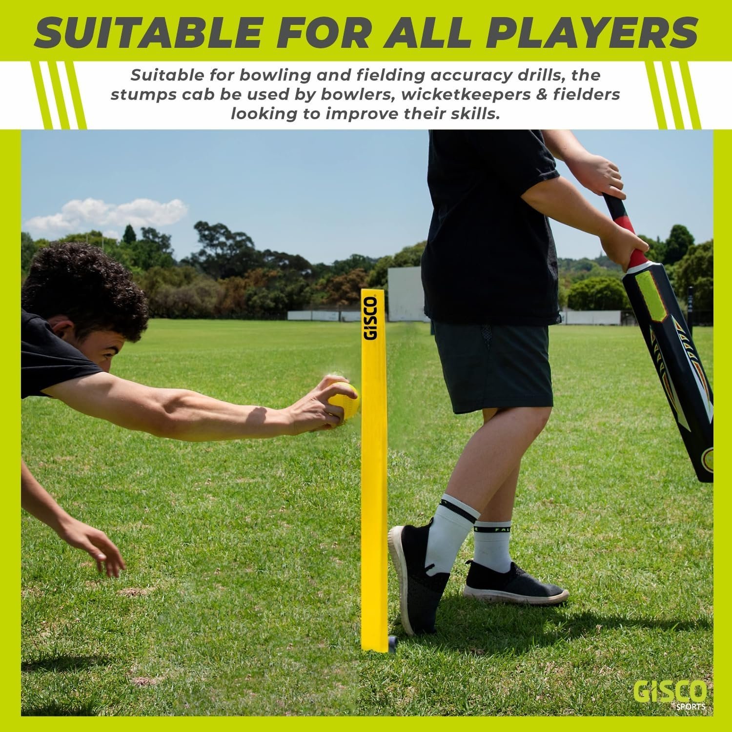 Cricket Flexi Stump | Flexible & Durable Wicket for Training | Portable Cricket Practice Equipment for Indoor & Outdoor Use (Single Flexi Stump)