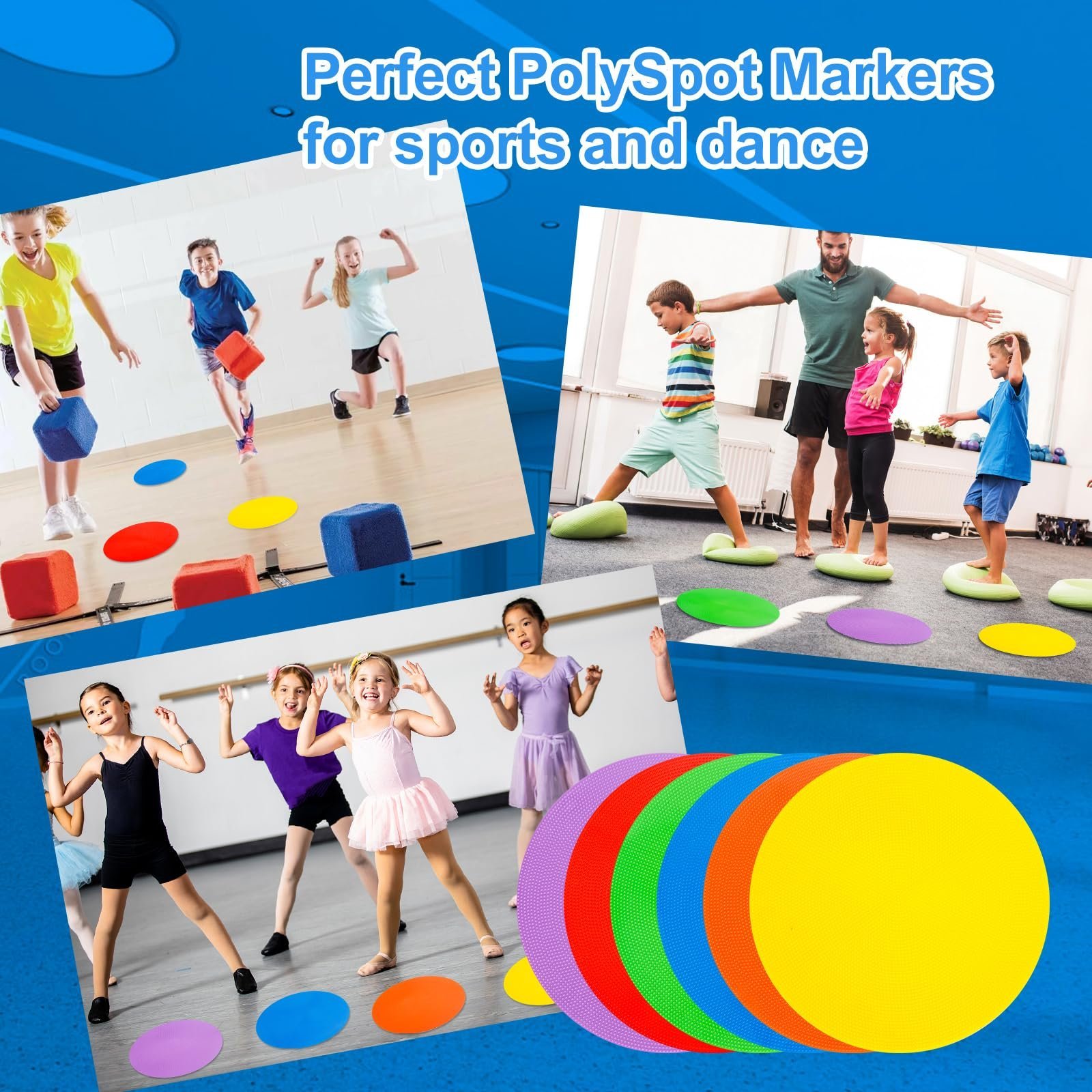9 inch Spot Markers Flat Field Cones, Non Slip Rubber Agility Markers Flat Field Cones for Soccer Basketball Sports Speed Agility Training (30 pcs)