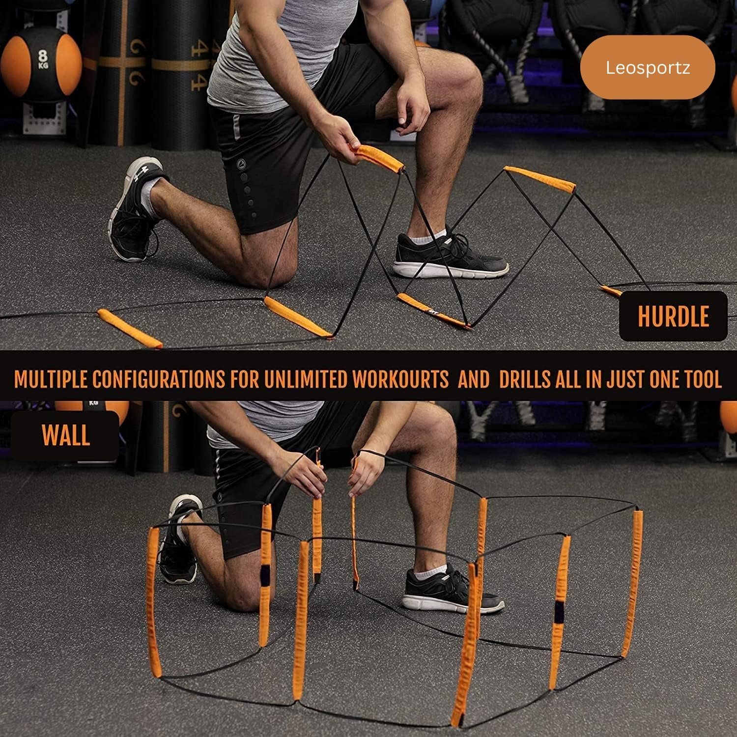 Agility Speed Ladder Agility Training Equipment, Soccer Speed Ladder, Football Footwork Ladder, Workout Ladder | Foldable Tangle Free (Agility Ladder, Orange, 11 Feet 8 Rungs)